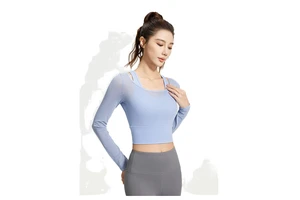 Women's Long Sleeve Yoga Tops Sportswear New Design Quick Dry Spandex Fitness Crop Breathable Mesh Unique Print Skinny Fit