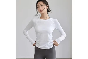 Women's Vest Yoga Wear Slim Fit Breathable High Elastic Lightweight for Nine Quarter Neck Sports Quick-Drying Autumn Winter