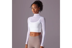 Long Sleeve Quick Dry Running Fitnessn Gym Top Gauze Yoga Clothes