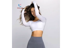 Fashion Top Zip Fitness Running Ladies Shirt Activewear Coats Women's Gym Sports Yoga Long Sleeve Yoga Top