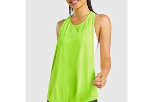 Custom Logo Women's Knitted Gym Tank Top with Racer Back & Button Round Neck Slim Fit Yoga Wear Breathable Lightweight