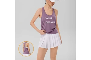 High Quality Viscose Fiber Dobby Sports Loose Shaped Vest Yoga Quick-drying Breathable Bow Sleeveless Fitness Running Top Women