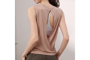 Snowflake Sexy Backless Breathable Viscose/Polyester Solid Yoga Sports Vest for Women Running Training Fitness Sleeveless Summer