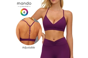 Adjustable Back Deep V Sports Bra Halter Neck Supportive Top Brushed Comfort Sexy Activewear for Yoga & Pilates