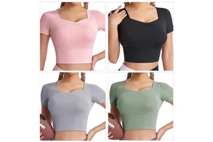 Customized Women's Summer Quick-Drying Sheer Short-Sleeved T-Shirt Breathable Yoga Wear for Training Sports and Fitness Apparel