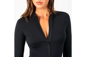 Athletic Long Sleeve Top for Women Soft Compression High Stretch Zip-up Yoga Jacket Top With Thumb Hole