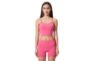 New Breathable Yoga Top for Women High Support Sports Bra with Chest Pads Spaghetti Strap Fitness Tank Top Yoga Clothing