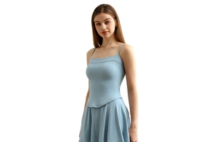 Aoyema Women Spring Summer Comfortable Sexy Double-Layer Fitness Bra Lightweight Quick Dry Pilates Yoga Tank Top for Sport Wear
