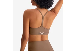 New Popular Women's Plus Size Lightweight High Elastic Shockproof Cross Back Yoga Halter Tops Y-Shape Gym Sport Bra