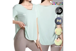 Yoga Clothes Blouse Women's Quick-Drying Loose Casual Breathable Large Size Sports Training Fitness Clothes