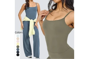 Women's Lightweight Thin Shoulder Strap Seamless U-Neck Tank Shirts with Removable Pads Sleeveless for Yoga Running Top