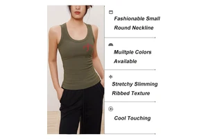 Women's Sling Spaghetti Strap Sleeveless Top Summer Outerwear & Inner Layer Knitted Stretch Tank Top Sports Yoga Cami for Women