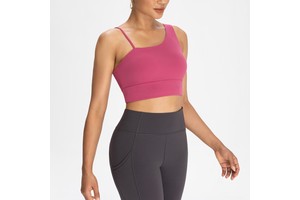 New Design Slimming Workout Solid Color Moisture Wicking Four-Way Stretch Medium Support Front Gym Clothing Activewear Quick Dry