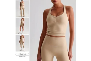 ABX8001-2 Quick Dry Lightweight Crossback Sports Wear High Elastic Yoga Clothes Essentials Tank Top Women with Bra