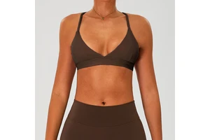Women's Cross Back Sports Bra Quick Dry Solid Spandex / Nylon Workout Gym Yoga Tops