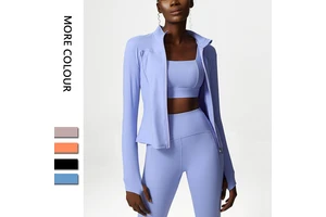New Solid Yoga Suit Sports Top Women's Zipper Quick Dry Fitness Clothes Long Sleeve Yoga Jacket Gym Women's Clothing