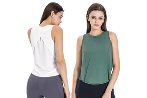 TongJoes Plus Size Seamless Yoga Top Breathable Moisture-Wicking Spandex Waterproof Cooling Sports Vest with Fashionable Design