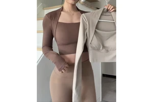 DCK-1115 Fitness Chest Cushion Sports Top Long Sleeve Shirts Pra Speed up Short Elegant Dance Yoga Clothes Small Waistband Gym