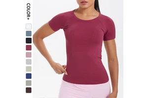 New Arrivals High Quality Fitness Yoga T-shirt Quick-Drying Gym Wear Sports Tops for Women