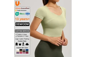 OEM Custom Women's Yoga Sport Tops Breathable Sweat Wicking High Elastic High Quality Yoga T-shirt Workout Gym Running