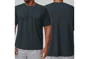 YBO-EDX1128 Wholesale Men's Quick-Dry Sports T-Shirts Solid Round-Neck Loose Fit Casual Running Yoga Fitness Short Sleeve