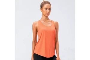 Custom logo Women's Summer Round Neck Sports Tops Muscle Shirt Quick Dry Loose Casual Running Workout Gym Yoga Women Tank Top