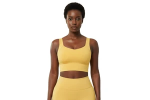 Women's Stretchy V Neck Sports Bra Gym Workout Yoga Bra Women's Lightweight Breathable Deep Back Sports Bra for Women