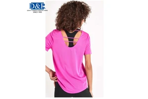 OEM Women's Eco-Friendly Quick Dry Loose Fit Short Jersey Tank Tops Spandex/Polyester Elastic Fitness Activewear Sporty Front