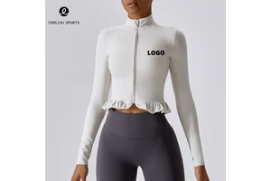 New Fashion Leisure Slim Fit Sports Long Sleeve Zip up Quick Dry Pilates Running Yoga Active Workout Top Jackets for Women