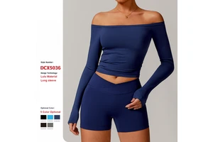 Custom Breathable Quick Drying Casual Yoga Long-Sleeved T-Shirt Women'S One-Shoulder Sports Top Fitness Tight Sportswear