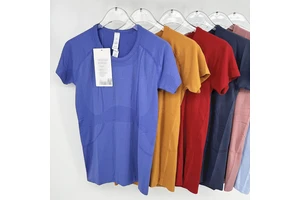 Wholesale Yoga Short Sleeves Shirt Seamless Sports Top Yoga Clothes T-shirt Sports Fitness Clothes Yoga