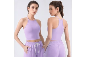 Women's Tight Yoga Sports Tank Top - Built-in Padded, Shockproof, Breathable for Running & Fitness