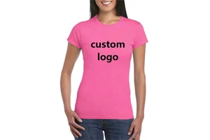 Wholesale Round Neck Ladies Custom logo Plain Cotton Soft Plain Women'S T-Shirts