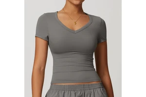 Tight Short Sleeve Yoga Tops Gym Running Pilates Fitness Clothes Women Slimming Quick-Drying Sports T-Shirts