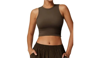 Premium Quality Regular Fit Jersey Spandex Polyester Yoga Tank Tops Sleeveless Crew Neck Womens Eco-Friendly Quick Dry OEM