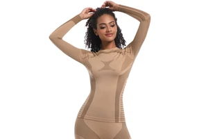 New Style Seamless Knit Compression Top - Long Sleeve Ski & Workout Wear for Yoga, Gym & Running