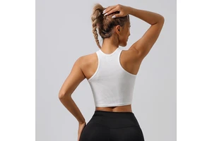 Cross-Border Popular Yoga Ribbed Tank Top Racerback Quick-Drying Breathable Seamless Running Fitness Sports Bra Skin-Friendly