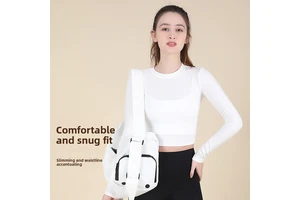 Foreign Trade New Tight Yoga Clothes Women's Striped for Slim-fit Sports Long-sleeved Sweat-Wicking T-shirt Running Training
