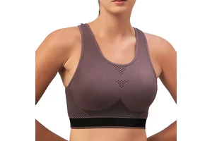 Seamless Breathable Eco-Friendly High Support Women Sports Bra for Indoor/Outdoor Yoga Wear Spandex/Nylon Material Front Logo