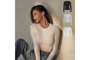 Women Training Fitness Sports Crop Tops Compressed Yoga Tshirt High Round Neck Tight Blank Skinny Tshirts for Women