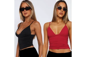 YanRuo Yoga Vest Women's Casual Short Chest Cushion High-elastic Breathable Quick-drying Pleated Tank Top Fitness Halter Top