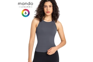 Mando High Quality Women's Cool Breathable Cropped Fitness Sleeveless Yoga Tops Woman Tank Top Custom Logo