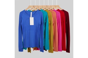 Slim Fit Long Sleeve Yoga Top Women Quick Dry Running T-Shirt Crew Neck Breathable Athletic Gym Fitness Wear Custom Logo