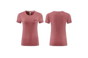 High Quality Summer Quick Dry Spandex/Polyester Short Sleeve Fitness Gym Yoga Sports Running T-shirt Custom Logo Slim Fit for