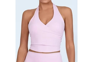 Deep V Neck Yoga Top with Soft and Breathable Skin-friendly Fabric Backless Design Sleeveless Tank Top Suitable for Yoga Sports