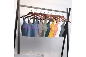 High Elasticity Sexy Back Push up Sports Tank Top With Removable Cups Women's Wide Shoulder Strap V-Neck Fitness Yoga Bra