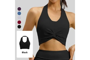Wholesale Custom Front Breathable Plus Size Women Deep V Neck Sports Wear Yoga Clothing Backless Gym Fitness Workout Tank Top