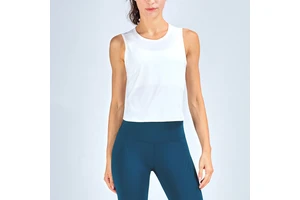 Quick Dry Round Neck Loose Fit Breathable Yoga Sports Workout Tank Tops Women