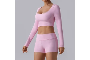 New Design Tight Breathable Long Sleeve T-shirt Yoga Wear Running High Quality Quick Dry Yoga Top Fitness Tracksuit