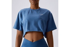 Quick-Drying Women's Yoga Top with Customized Logo Breathable Fitness T-Shirt for Casual Sports Running Loose Fit Short Sleeved
